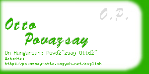 otto povazsay business card